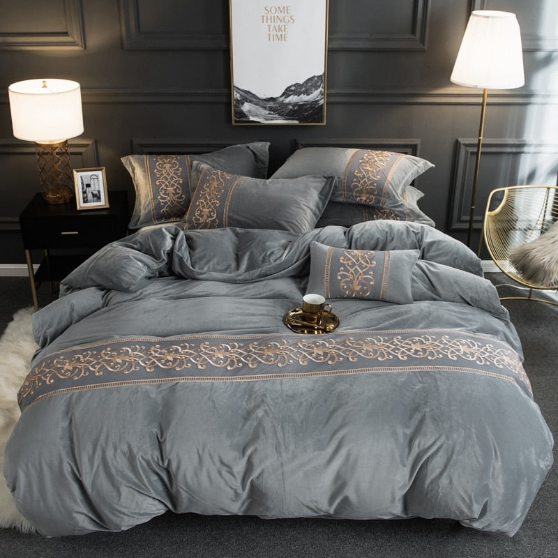 Obelya Brooklyn Duvet Cover Set with Shams – Velvet 500TC