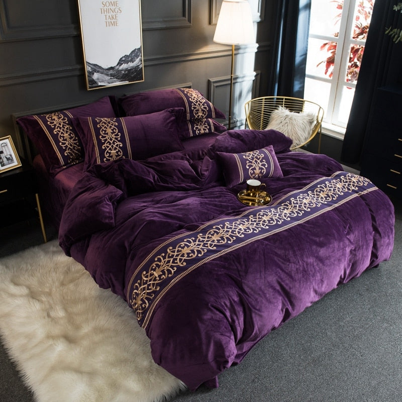 Obelya Brooklyn Duvet Cover Set with Shams – Velvet 500TC