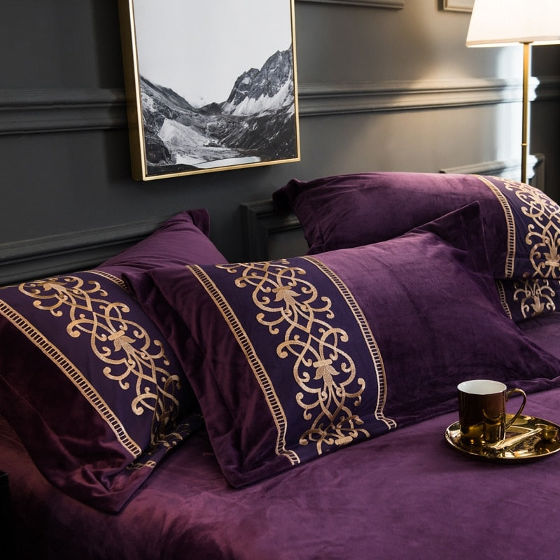 Obelya Brooklyn Duvet Cover Set with Shams – Velvet 500TC
