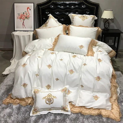 Obelya Golden Duvet Cover & Shams – Egyptian Cotton 600TC