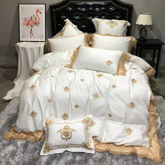 Obelya Golden Duvet Cover & Shams – Egyptian Cotton 600TC