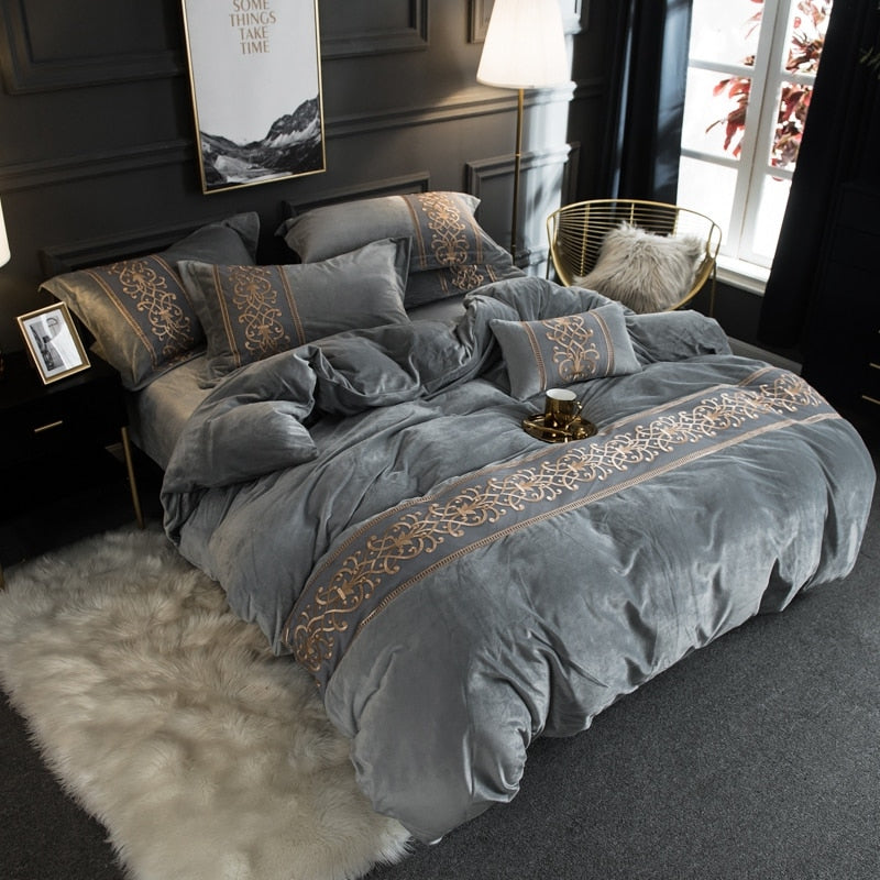 Obelya Brooklyn Duvet Cover Set with Shams – Velvet 500TC