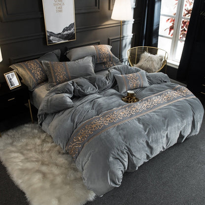 Obelya Brooklyn Duvet Cover Set with Shams – Velvet 500TC