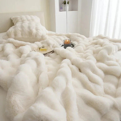 Obelya Faux Fur Rabbit Blanket Throw