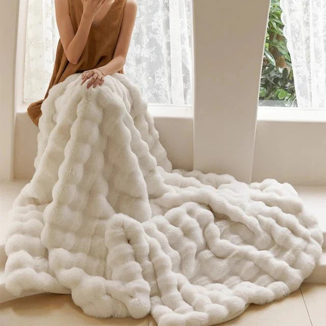 Obelya Faux Fur Rabbit Blanket Throw