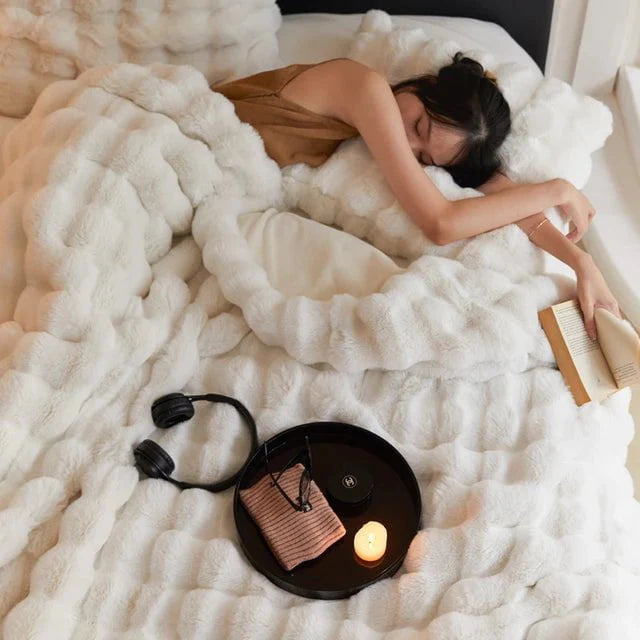 Obelya Faux Fur Rabbit Blanket Throw