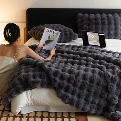 Obelya Faux Fur Rabbit Blanket Throw