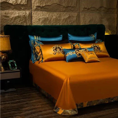 Obelya Crown Imperial Duvet Cover Set with Shams – Egyptian Cotton 800TC