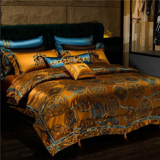 Obelya Crown Imperial Duvet Cover Set with Shams – Egyptian Cotton 800TC