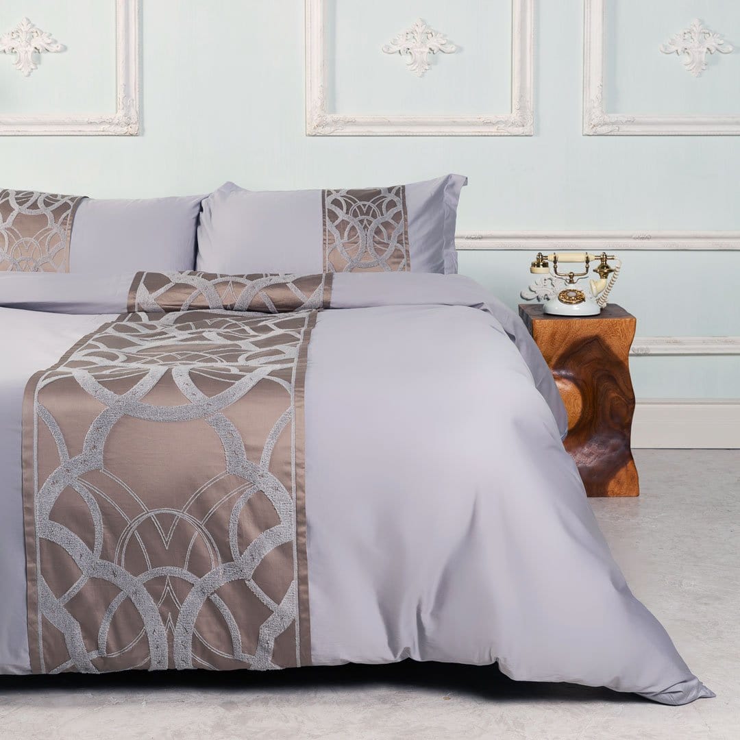 Obelya Grey Duvet Cover Set – Long-Staple Sateen Cotton