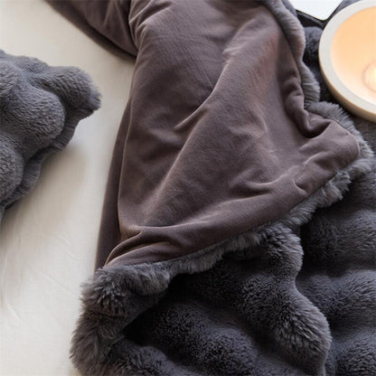 Obelya Faux Fur Rabbit Blanket Throw