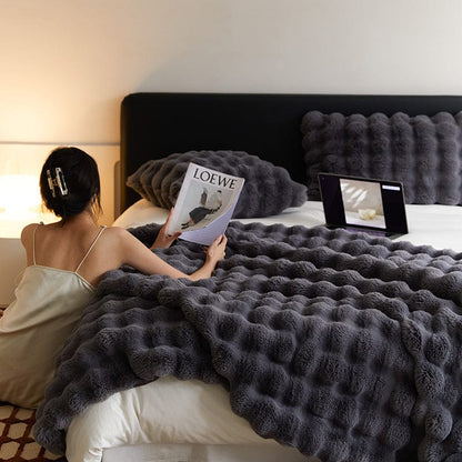 Obelya Faux Fur Rabbit Blanket Throw