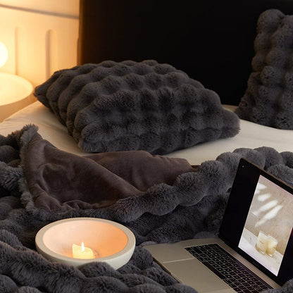 Obelya Faux Fur Rabbit Blanket Throw