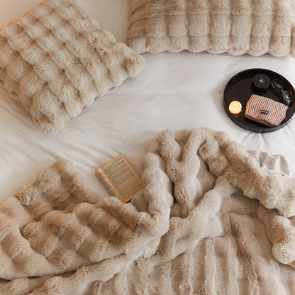 Obelya Faux Fur Rabbit Blanket Throw