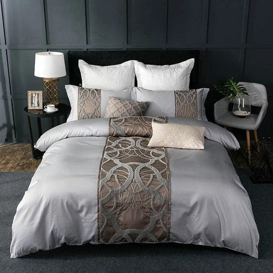 Obelya Grey Duvet Cover Set – Long-Staple Sateen Cotton