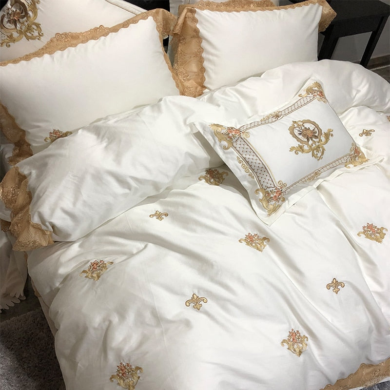 Obelya Golden Duvet Cover & Shams – Egyptian Cotton 600TC