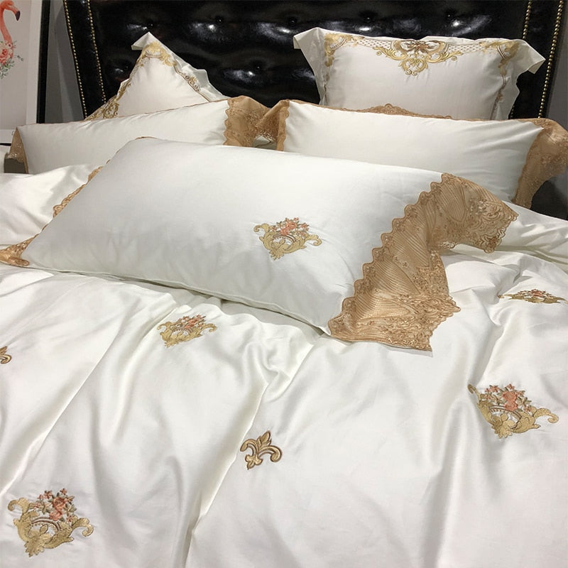 Obelya Golden Duvet Cover & Shams – Egyptian Cotton 600TC