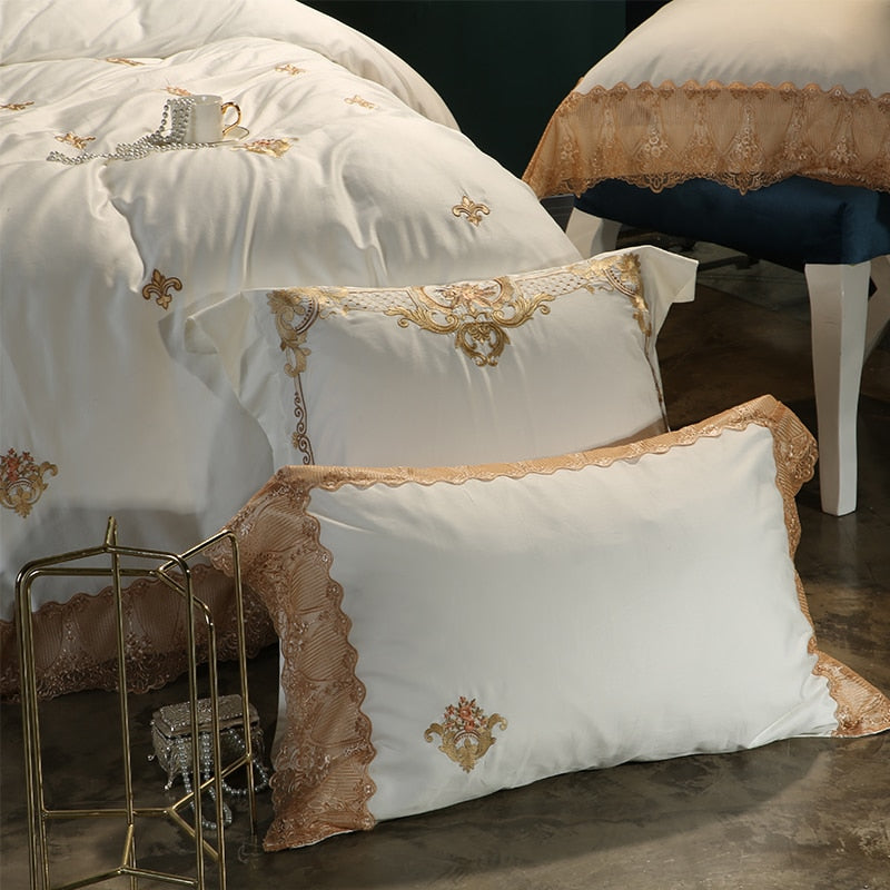 Obelya Golden Duvet Cover & Shams – Egyptian Cotton 600TC