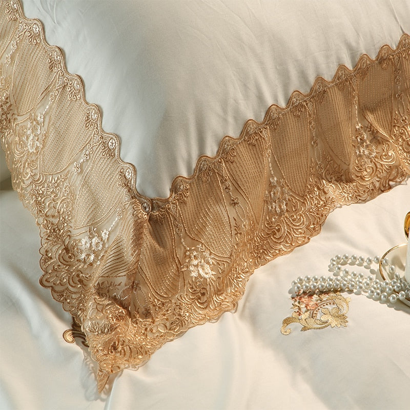 Obelya Golden Duvet Cover & Shams – Egyptian Cotton 600TC