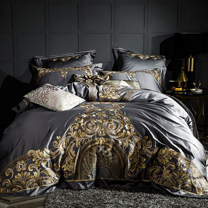 Obelya Eliza Duvet Cover Set with Shams – Egyptian Cotton 1000TC